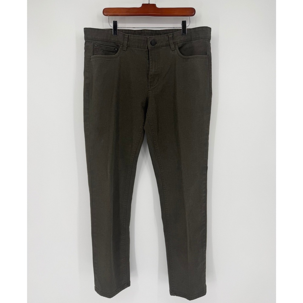 English Laundry Mens Straight Leg Twill Pants Olive Green Charcoal 36/32